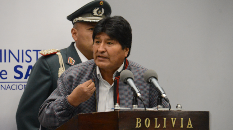 Morales promulgo hoy una Ley que beneficia a enfermos con cáncer. Foto: ABI.