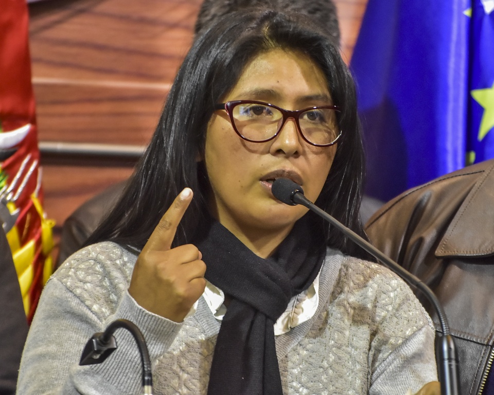 Eva Copa, presidente de la Camara de Senadores FOTO: Los Tiempos