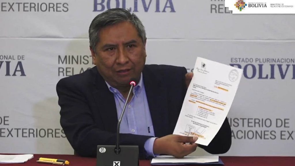 Canciller Mayta denuncia que Macri entregó material bélico a Bolivia en 2019