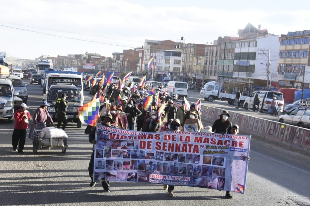 Familiares y víctimas de las masacres de 2019 más cerca de la ciudad de La Paz