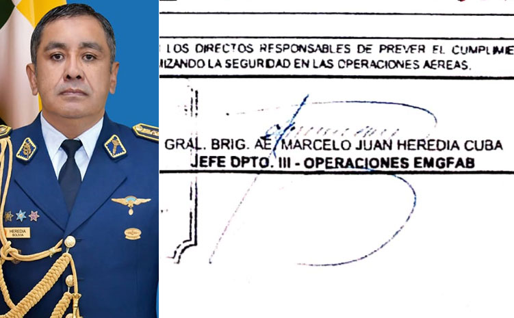 FAB niega que autorización de vuelo de López y Murillo sea del comandante Heredia