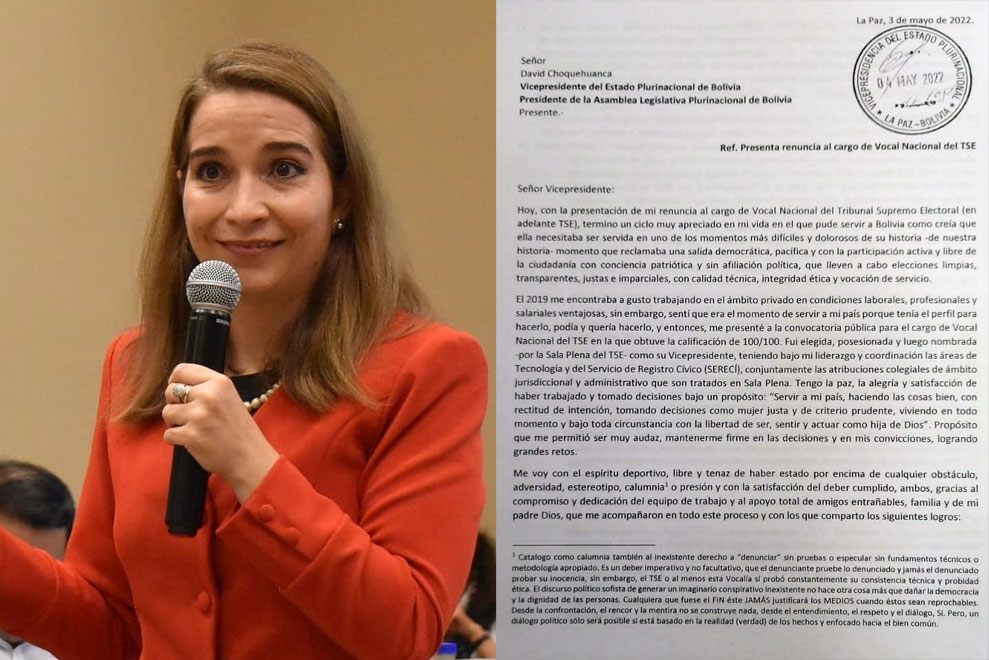 María Angélica Ruiz renuncia al cargo de vocal del TSE y afirma que se va con “el deber cumplido”