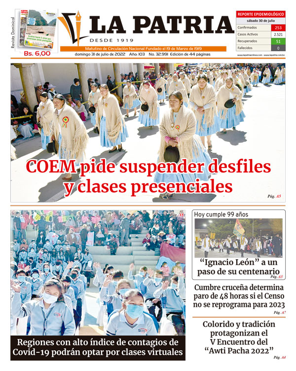 Edición La Patria Domingo 31 De Julio De 2022 Periódico La Patria