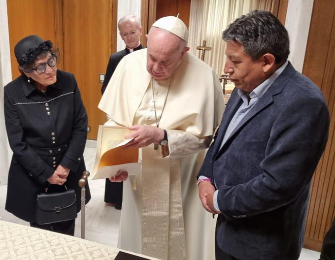 Choquehuanca se reunió en el Papa