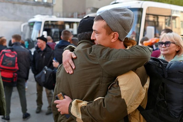 Reservistas rusos regresan a casa