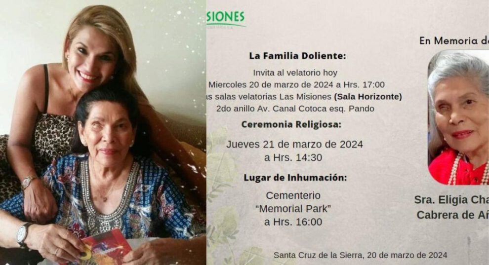 Jeanine Áñez sale de prisión para despedir a su madre