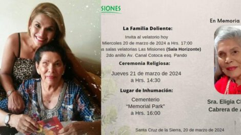 Jeanine Áñez sale de prisión para despedir a su madre