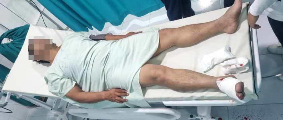 Comerciante secuestrado con herida de bala en el pie