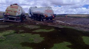 Derrame de combustible en Choquecota tras accidente de tránsito