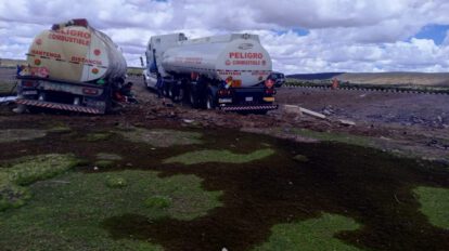 Derrame de combustible en Choquecota tras accidente de tránsito