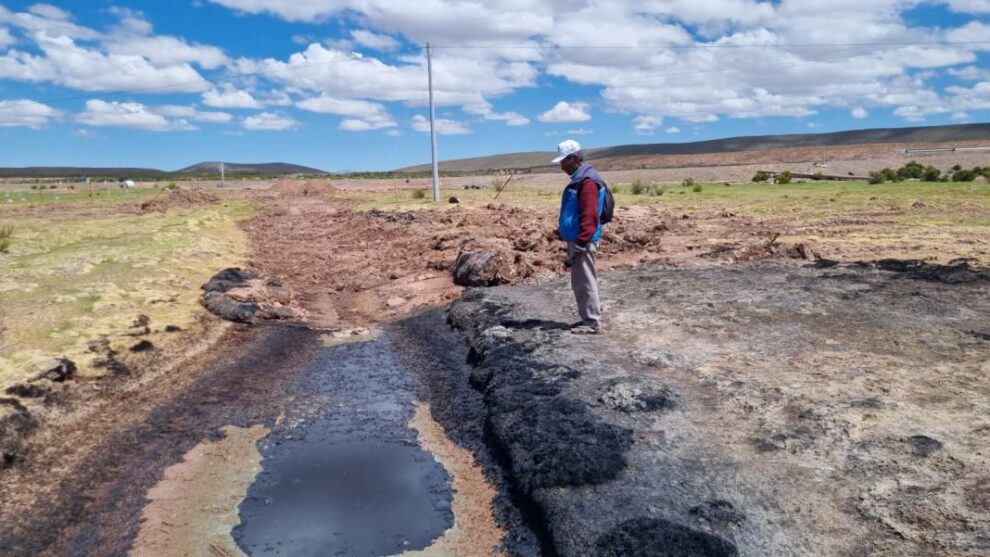 Derrame de combustible en Choquecota