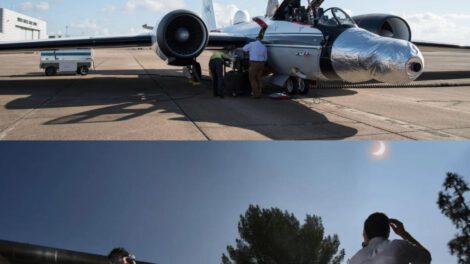 Eclipse solar total observado por aviones de la NASA