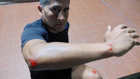 Agresión al árbitro William Medina en el estadio Tahuichi