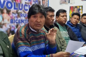 Evo Morales en el congreso del MAS en El Alto