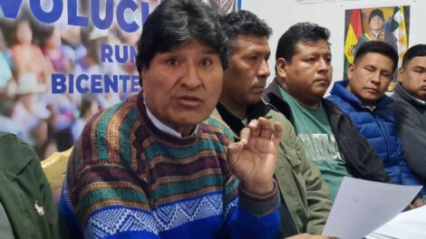 Evo Morales en el congreso del MAS en El Alto