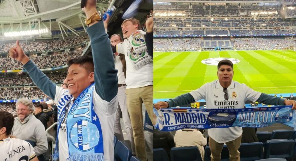 Senador Loza en el partido de la Champions League