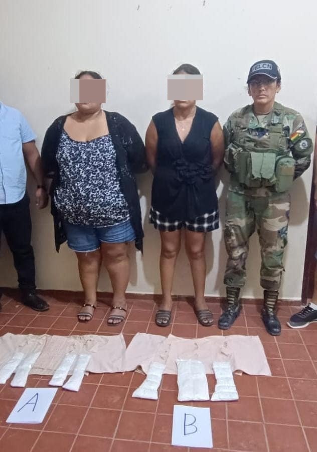 Detención de mujeres por cocaína en Santa Cruz