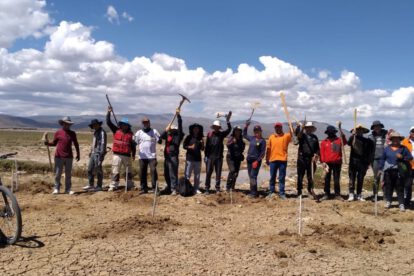 Voluntarios se suman al proyecto Murallas de Árboles para proteger el lago Uru Uru