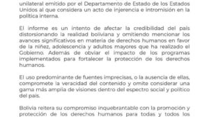 Gobierno rechaza informe de EE.UU. sobre derechos humanos