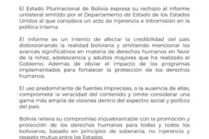 Gobierno rechaza informe de EE.UU. sobre derechos humanos