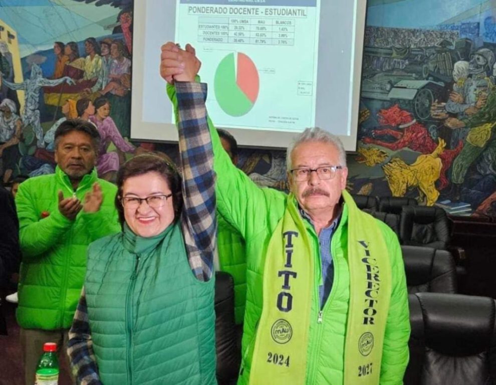 Elecciones en la UMSA: Rectora y vicerrector electos para el periodo 2024-2027