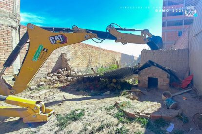 Construcción clandestina demolida por el Gobierno Autónomo Municipal de Oruro