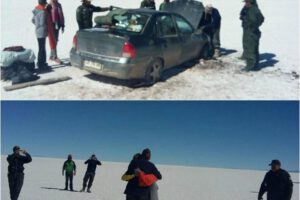 Policía rescata a turistas en Salar de Uyuni