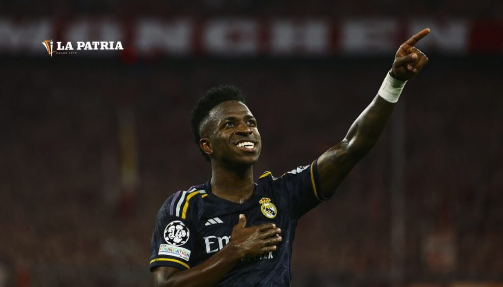 Doblete de Vinícius para el empate de Real Madrid en Múnich