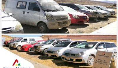 Decomiso de vehículos ilegales por la Aduana Nacional