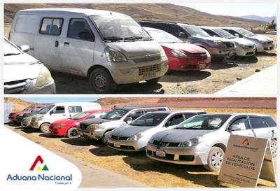 Decomiso de vehículos ilegales por la Aduana Nacional