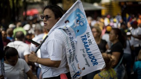 Derechos laborales en Venezuela durante manifestación del Día Internacional del Trabajo
