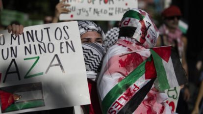 protesta masiva en Puerto Rico por mejores condiciones laborales y solidaridad con Palestina