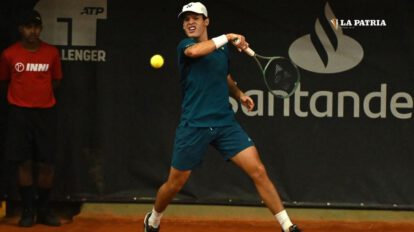 Juan Carlos Prado en plena competencia en el Brasil Tennis Open