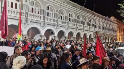 Protesta en Oruro contra el Decreto Supremo 5143