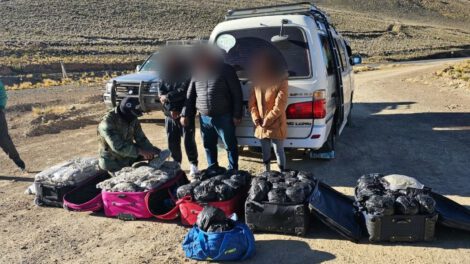 Aprehendidas tres personas con marihuana en ruta Potosí-Tarija