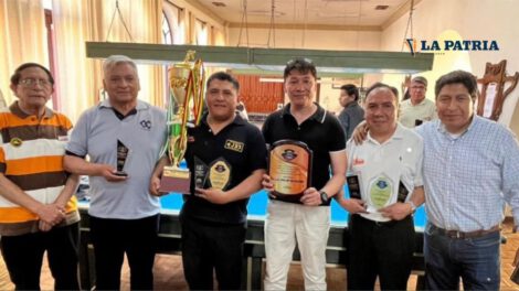 Campeones nacionales de billar Amilkar Tapia y Raúl Molina