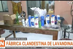 fábrica clandestina de productos químicos en Santa Cruz