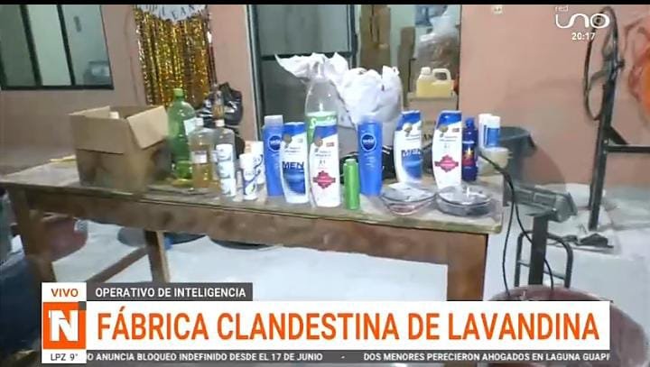 fábrica clandestina de productos químicos en Santa Cruz