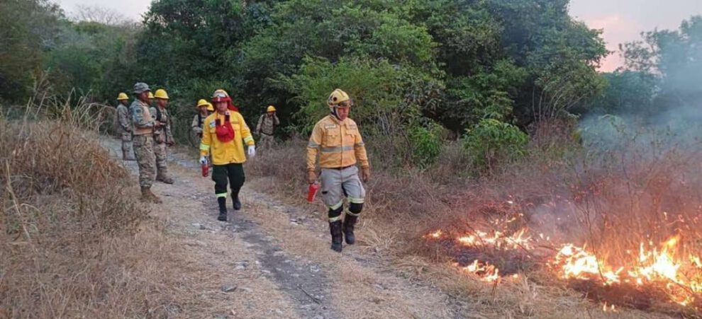 Extinción del fuego en Puerto Suárez