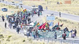 Marcha de gremiales hacia La Paz