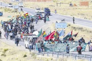 Marcha de gremiales hacia La Paz
