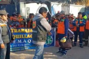 paro de trabajadores de aseo en Quillacollo