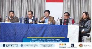 Reunión de transportistas de Tarija y Servicio de Impuestos Nacionales