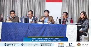 Reunión de transportistas de Tarija y Servicio de Impuestos Nacionales