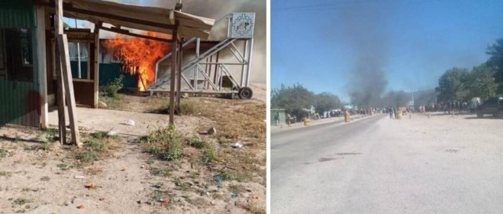 Protesta de bagalleros en Yacuiba contra abusos aduaneros