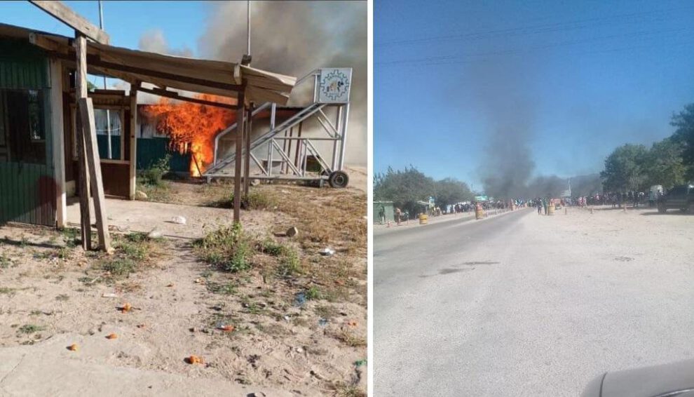 Quema de puesto de control de Senasag en Yacuiba