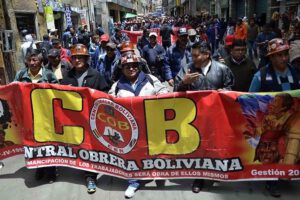 Huelga general indefinida en Bolivia convocada por la Central Obrera Boliviana