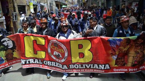 Huelga general indefinida en Bolivia convocada por la Central Obrera Boliviana