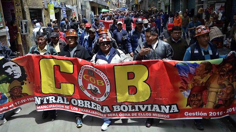 Huelga general indefinida en Bolivia convocada por la Central Obrera Boliviana
