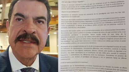 Bloque Dignidad liderado por Manfred Reyes Villa para salvar a Bolivia